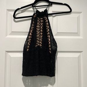 NWT Black Free People Crop Top